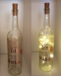Leuchtflasche, Leuchtflaschen mit Spruch, beleuchtete Flasche, beleuchtete Flaschen mit Spruch
