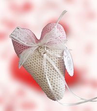 gehäkeltes Herz, Hochzeitsringe, Hochzeitsgeschenk, Valentinstagsgeschenk